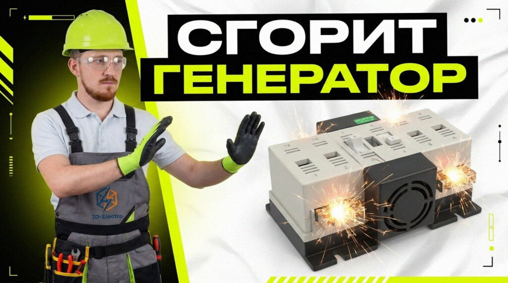    Схема подключения генератора с использованием перекидного рубильника и полезные советы 3DElectro