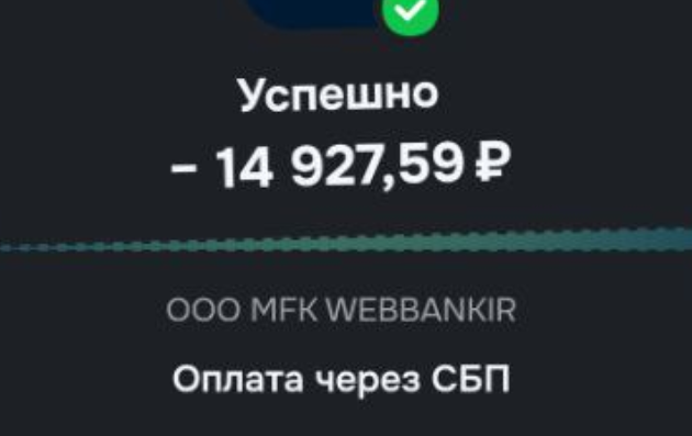 Один из погашенных займов 