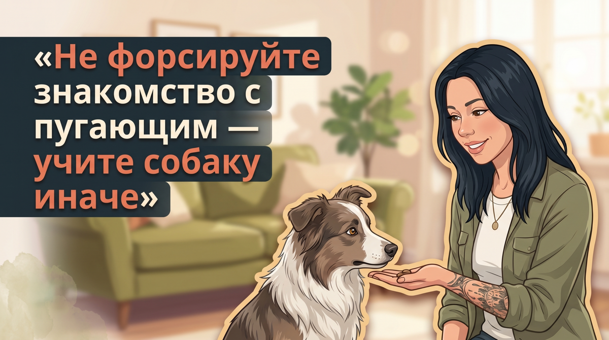    Обложка о мягкой десенсибилизации собаки и работе со страхами без насилия. Анна Марковская