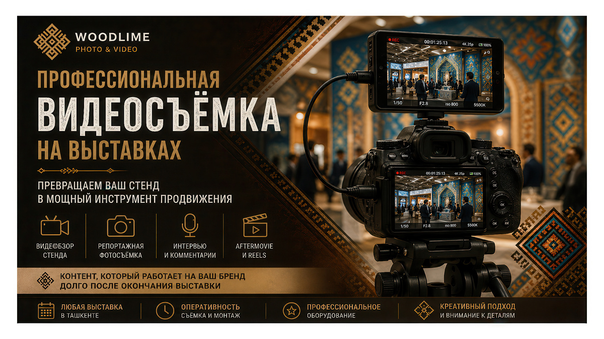 фото и видеосъёмка выставок в Ташкенте	съёмка стенда на выставке