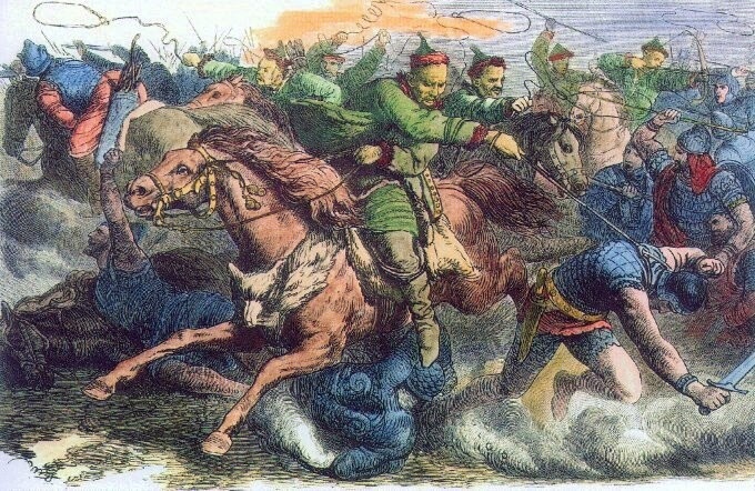 
П. Гайге. «Гунны сражаются с аланами». Источник: ru.ruwiki.ru