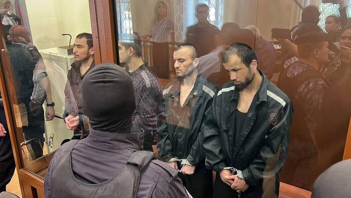 Исполнители теракта в «Крокусе» Рачабализода Саидакрами*, Мухамадсобир Файзов*, Далерджон Мирзоев* и Шамсидин Фаридуни*. Обложка © Life.ru