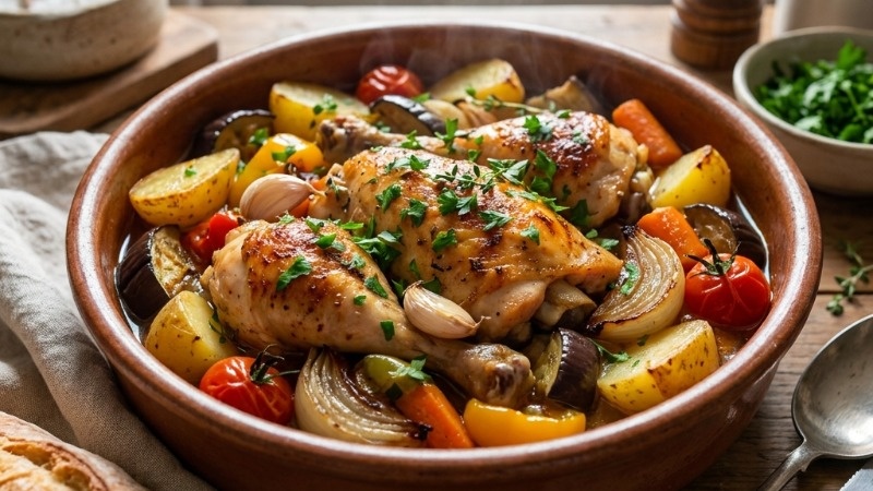 Жаркое из курицы с овощами