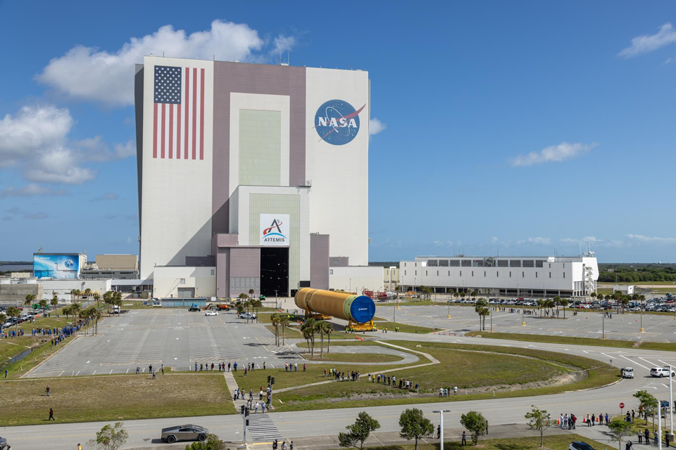 Прибытие элементов РН SLS в КЦК во Флориду. Фото: NASA