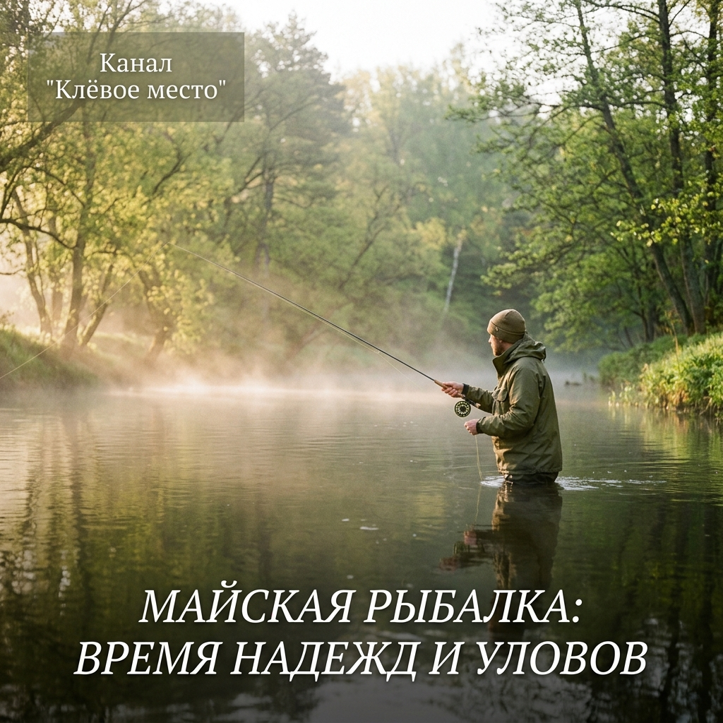 Рыбалка в мае на рассвете на реке в России