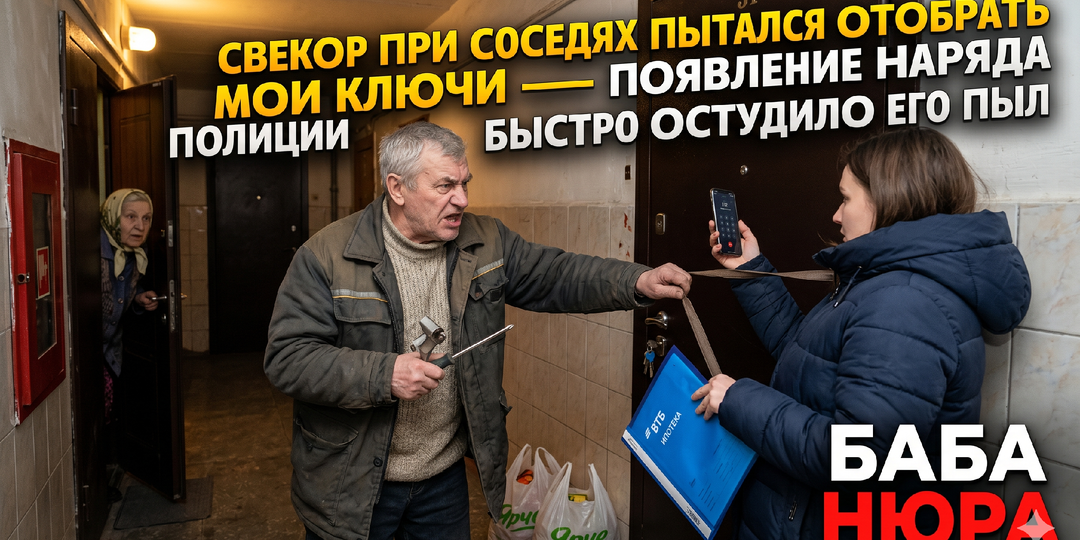 Свекор при соседях пытался отобрать мои ключи — появление наряда полиции быстро остудило его пыл