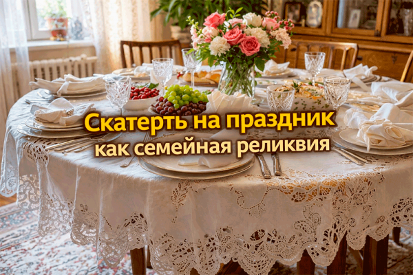 Скатерть на праздник – почему у нас в шкафу живёт ткань, которую достают два раза в год, но берегут как семейную реликвию 😄