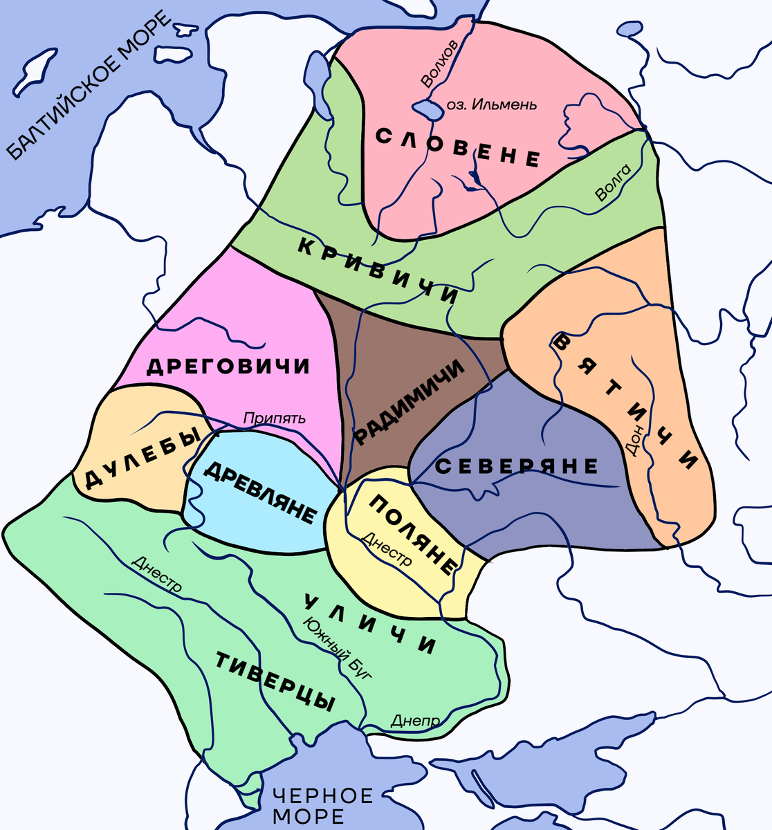 Карта расселения славянских племен