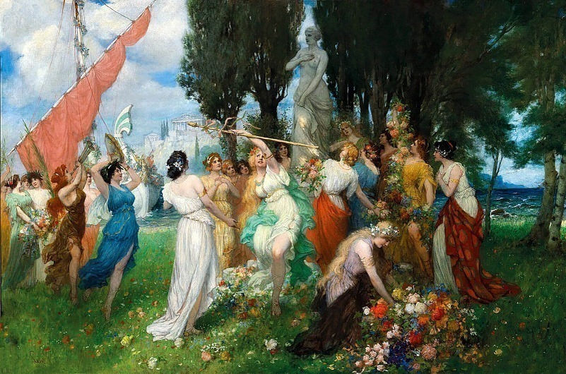 Фердинанд Леке – Весенний праздник Флоры перед Акрополем