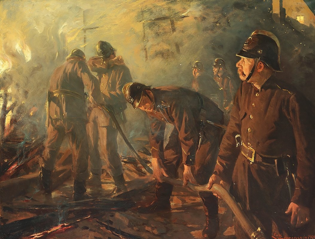     Эрик Хеннингсен. Борьба с огнём. 1904