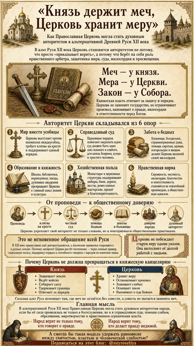 Инфографика: Как взаимодействуют власть и Церковь в альт-Руси 12 в.