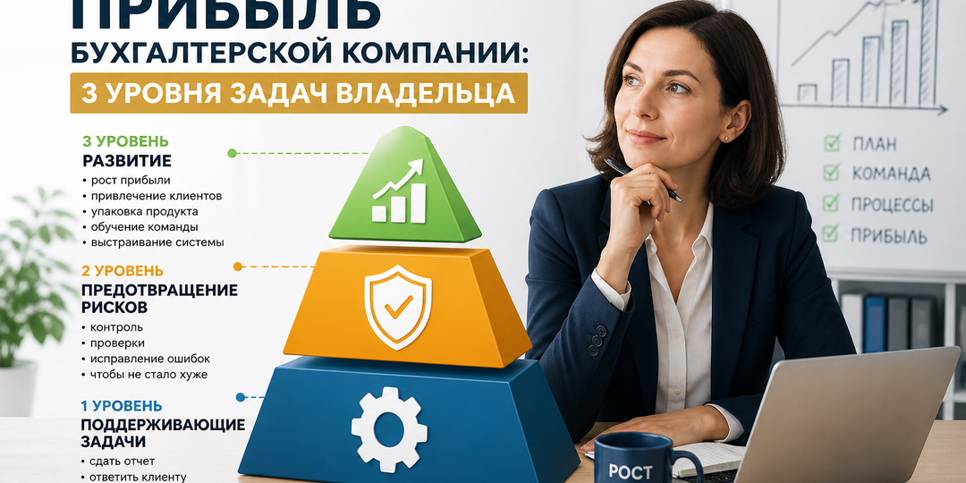 Как увеличить прибыль бухгалтерской компании: 3 уровня задач владельца!