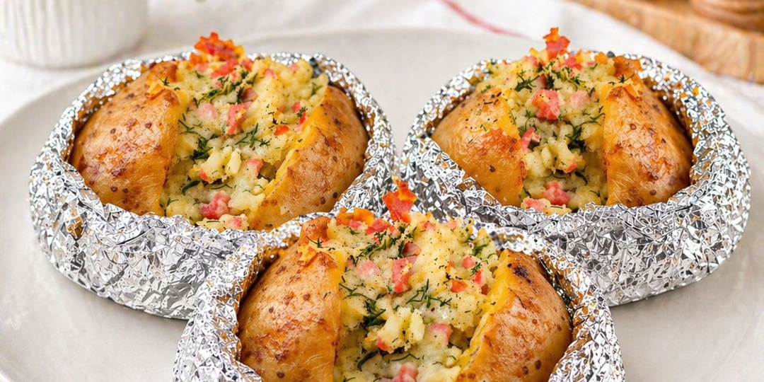 Крошка-картошка с сыром и ветчиной