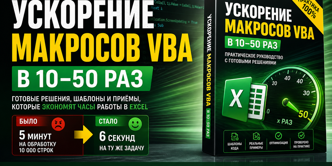 Макрос работает медленно в Excel — 9 ошибок VBA и ускорение кода