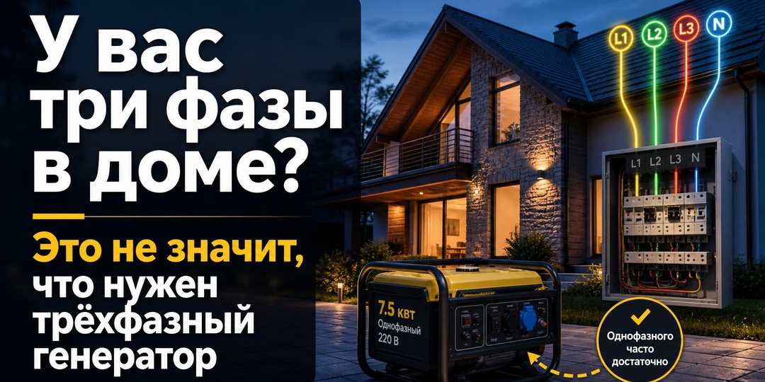 У вас в доме три фазы? Это не значит, что нужен трёхфазный генератор