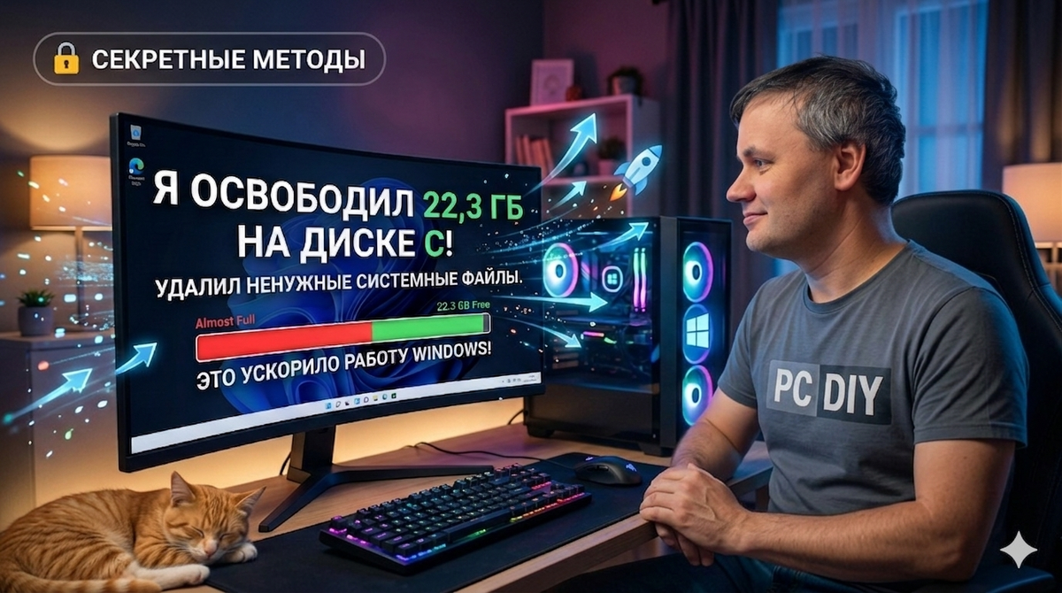 Как я освободил 22,3 ГБ мусора на диске «C» без удаления программ: пошаговый гайд