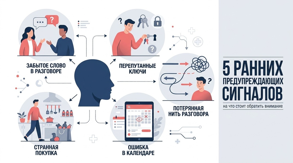ранние изменения не всегда стартуют с явной забывчивости