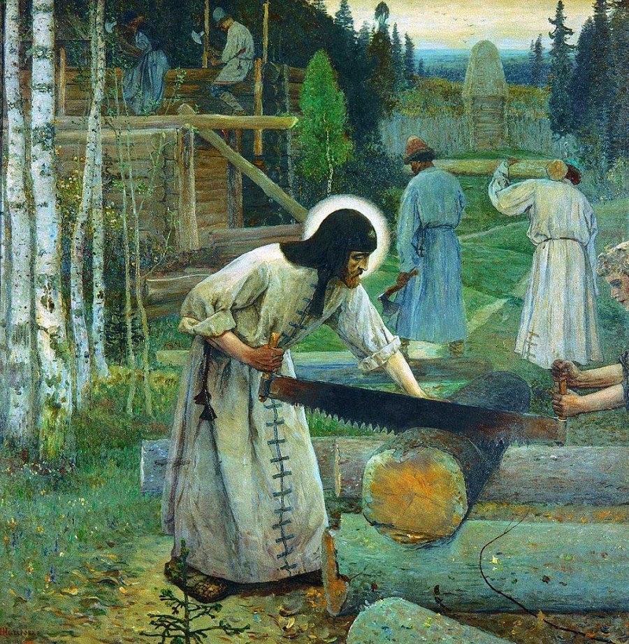 М.Нестеров. "Труды преподобного Сергия". 1896-97. ГТГ
