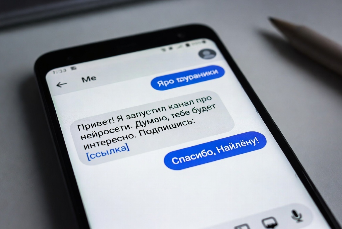 На экране телефона приглашение подписаться