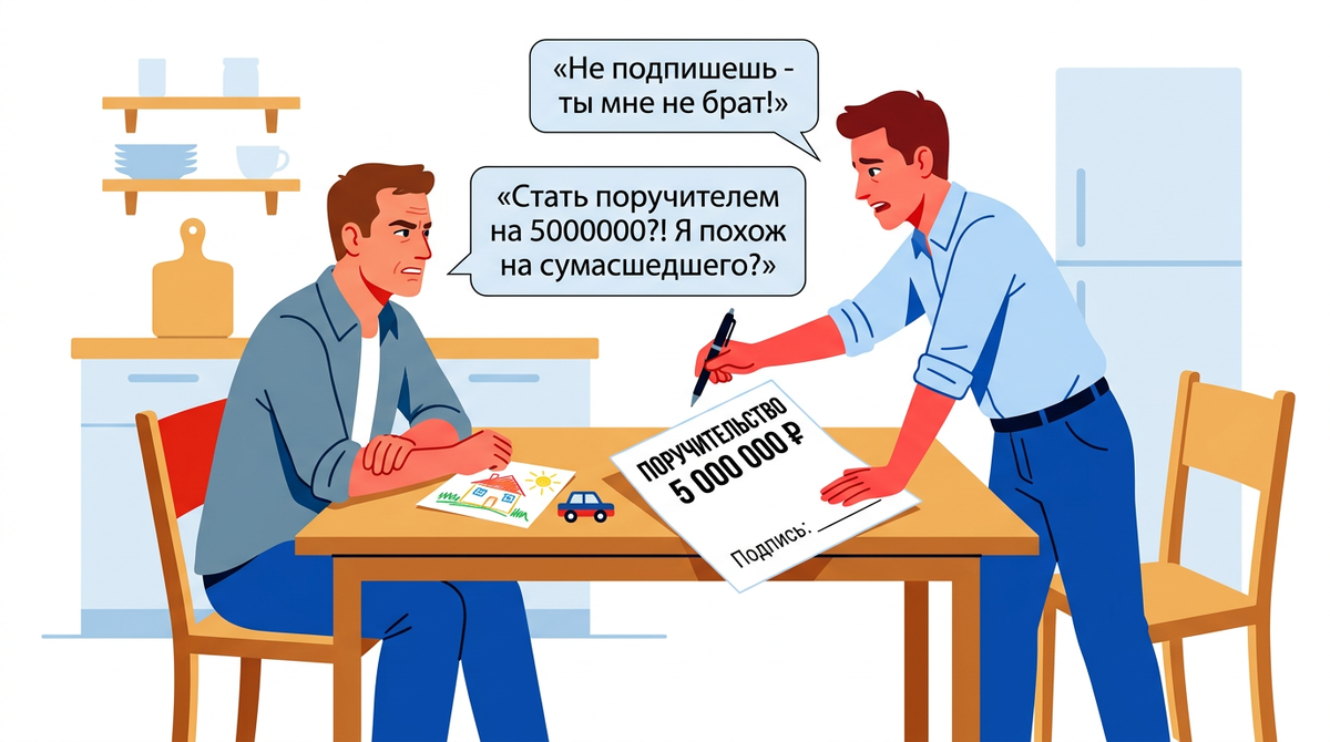 Брат просит поручительство на 5 миллионов и обижается на отказ