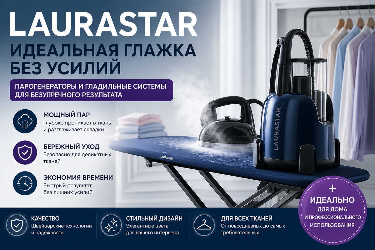  Гладильные системы и парогенераторы Laurastar — must have для идеальной глажки