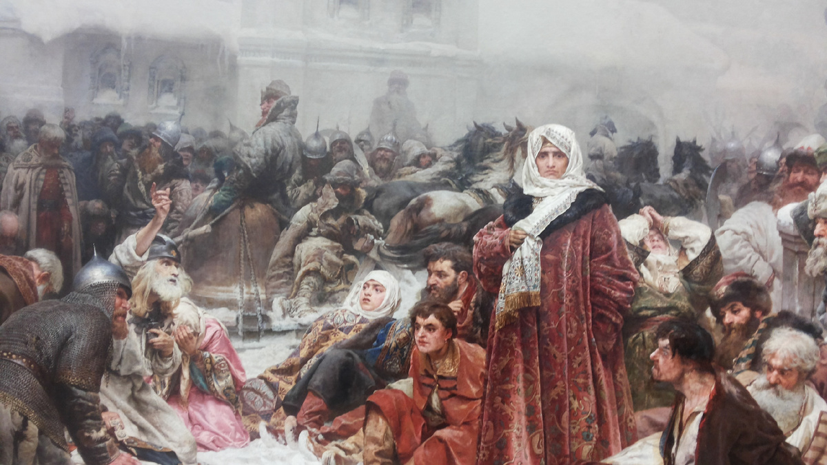 Увоз колокола. Марфа Посадница. Уничтожение Новгородского веча (худож. К. В. Лебедев; фото из интернета, здесь как иллюстрация)