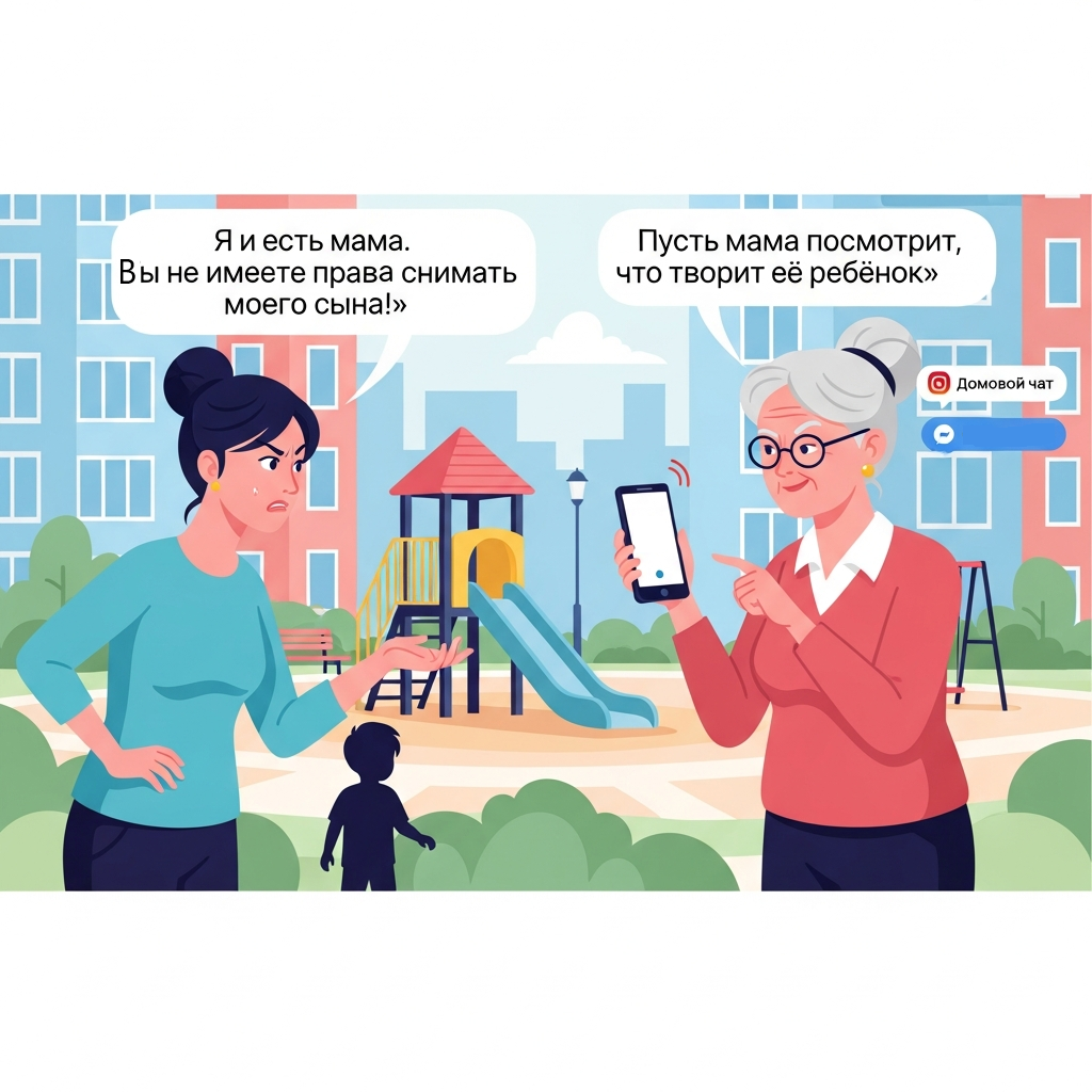 «Я отправлю это твоей маме»: чужая бабушка снимала моего сына на телефон, потому что он “плохо себя ведёт”. Я потребовала удалить видео. Она сказала: «Это общественное место, имею право»
