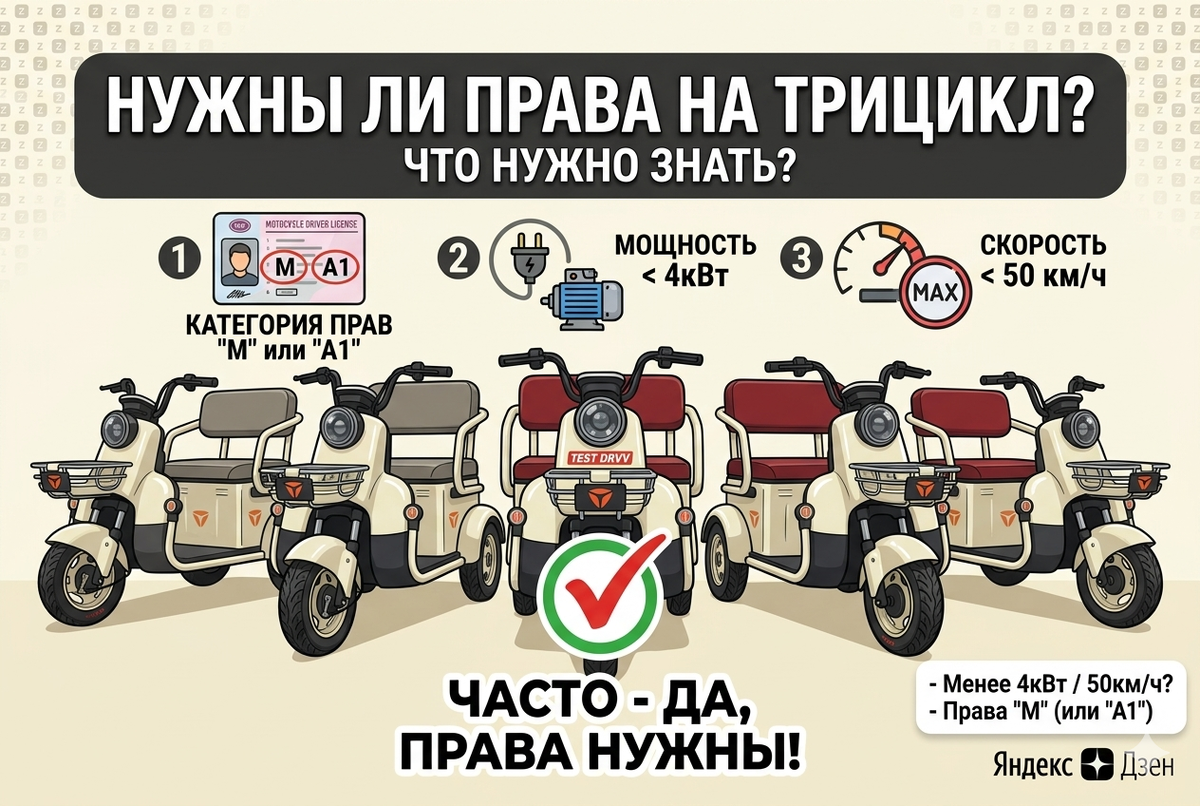 Нужны ли права на электрические трициклы - вся правда