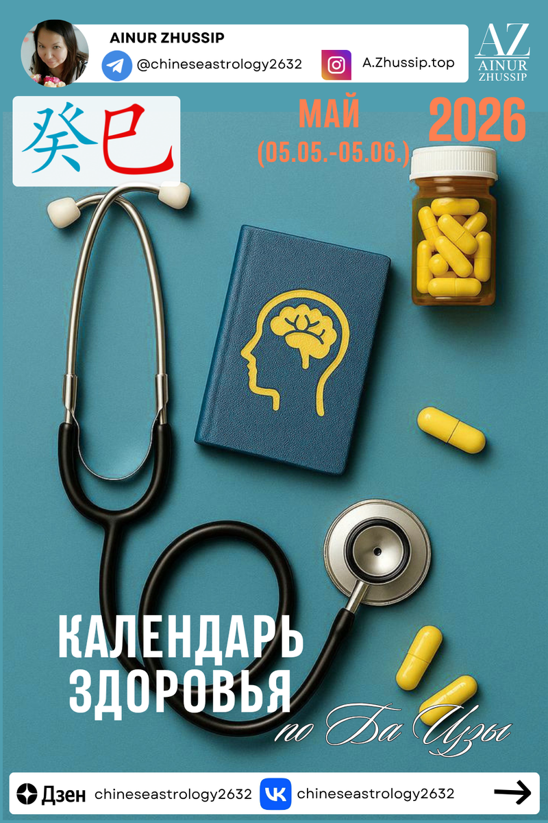 Календарь Здоровья по Ба Цзы на май 2026 г.