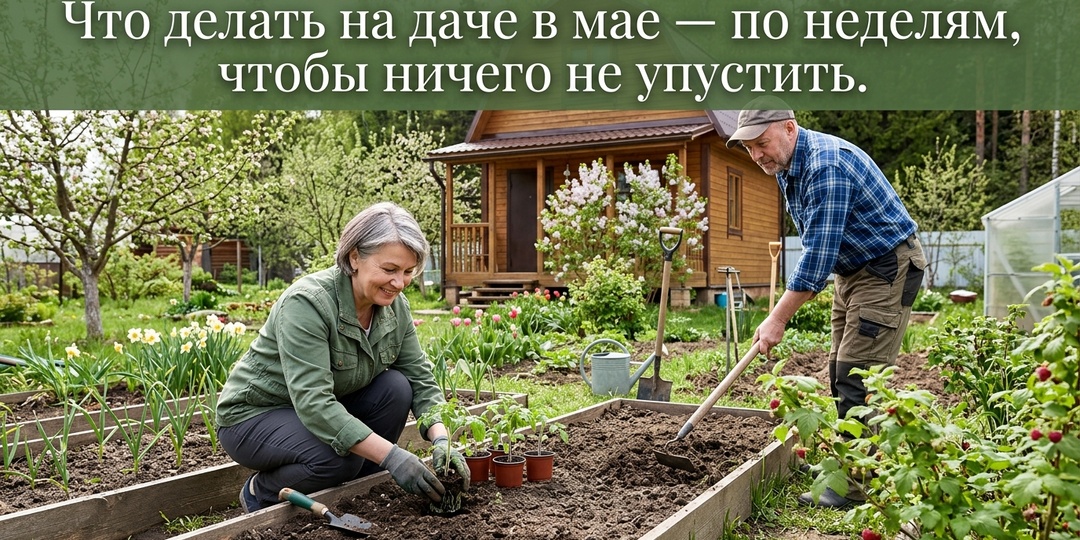 Что нужно сделать на даче в мае — по неделям, чтобы не пропустить сроки