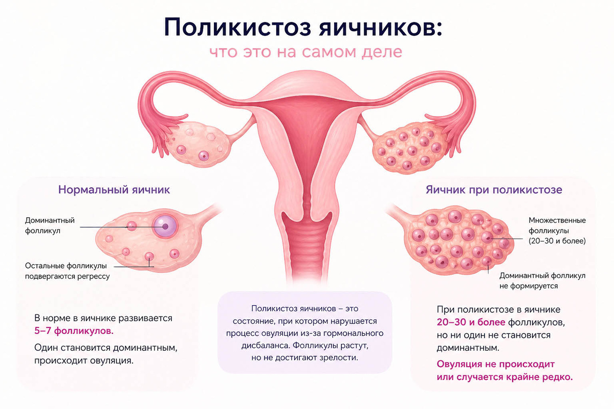 Овуляция в норме и при поликистозе