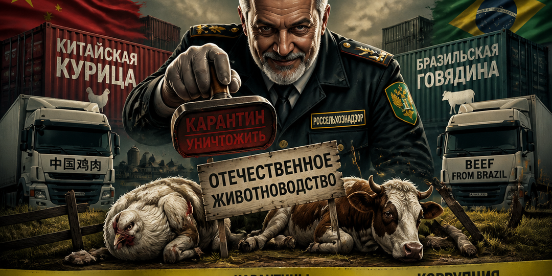 Россельхознадзор под видом санитарных мер уничтожает отечественное животноводство ради китайской курицы и бразильской говядины
