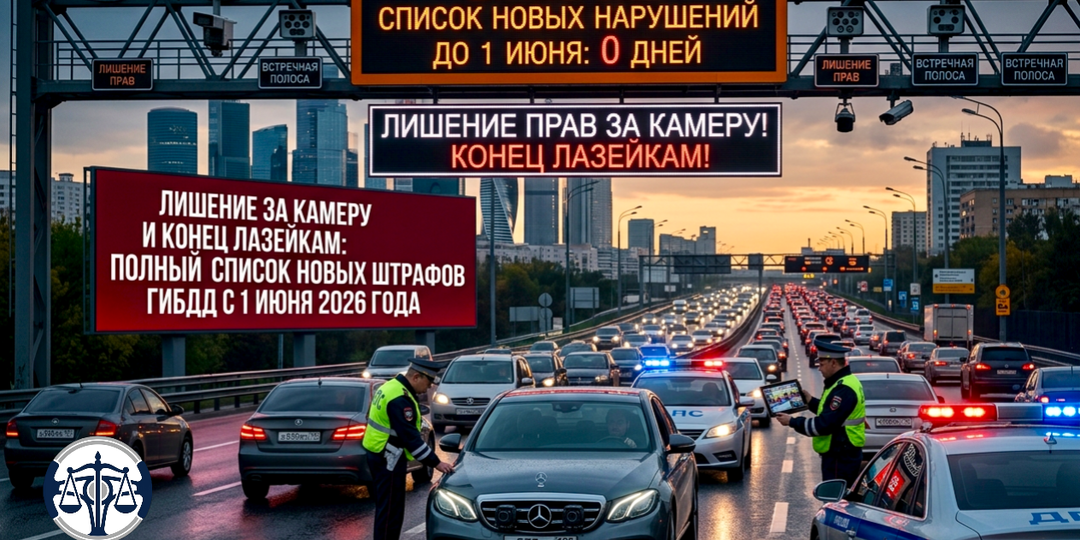Лишение за камеру и конец лазейкам: полный список новых штрафов ГИБДД с 1 июня 2026 года