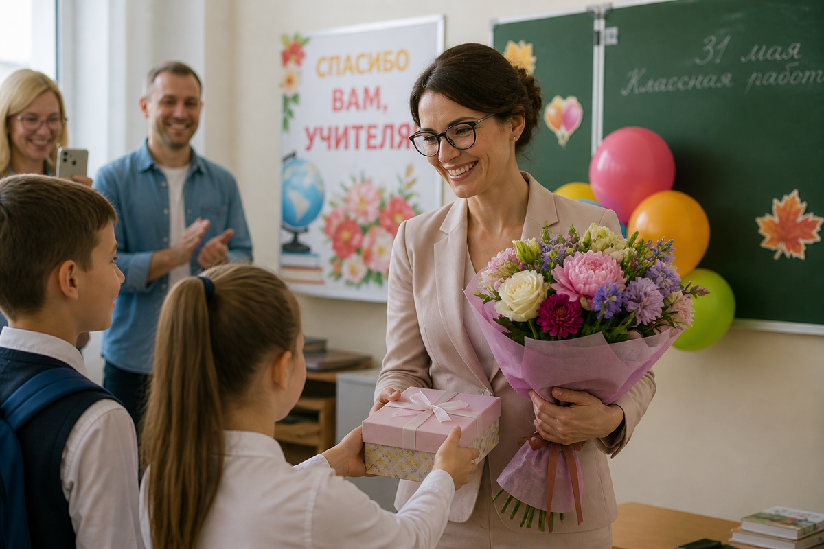    Подарок учителю дороже 3 000 может обернуться проблемой. Фото: нейросеть