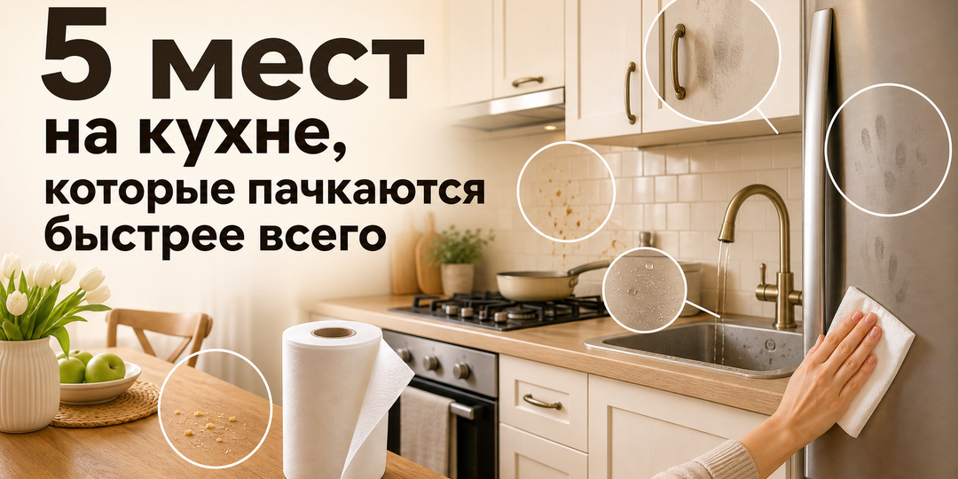 5 мест на кухне, которые пачкаются быстрее всего: как убрать их быстро и не превратить вечер в генеральную уборку