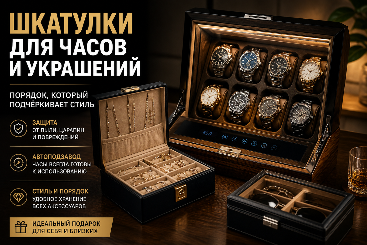 Шкатулки для часов и украшений