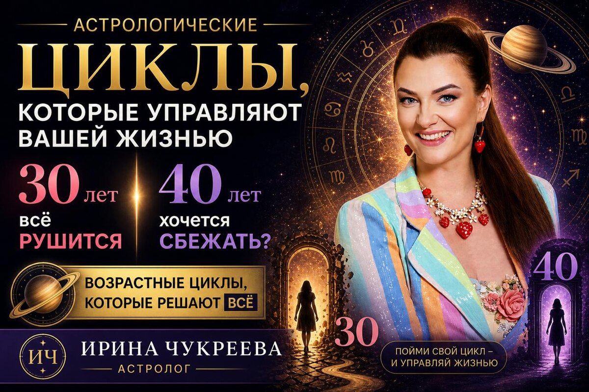 Астрологические циклы, которые управляют вашей жизнью. Почему в 30 лет всё рушится, в 40 - хочется сбежать? Возрастные циклы, которые решают