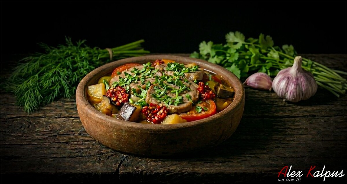 Свинина с кинзой, грецкими орехами и аджикой по-грузински: Этому городскому блюду, кажется, самой природой уготовано быть в центре грузинского застолья. 