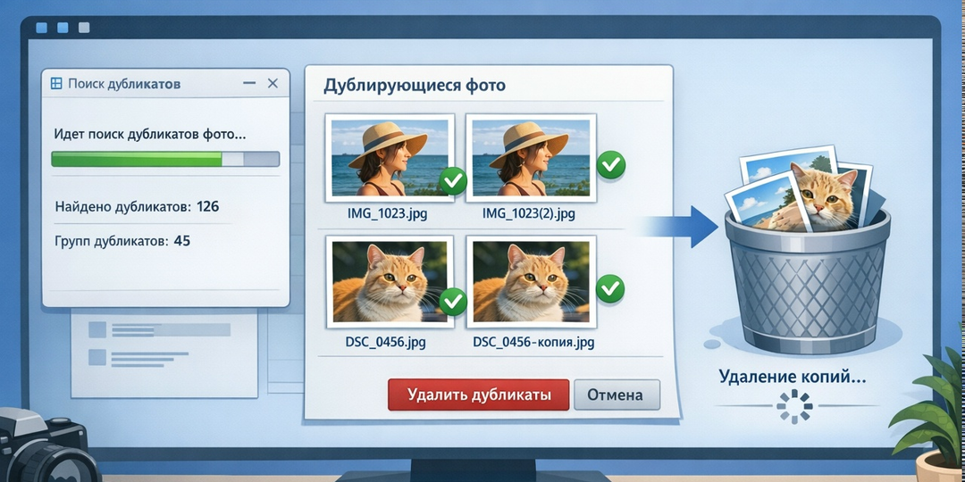 🗑️ Как удалить дубликаты фото без программ: встроенные средства Windows