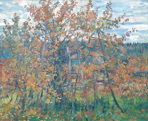 Абакумов. Старая яблоня. 2000. Холст, масло. 50х60.