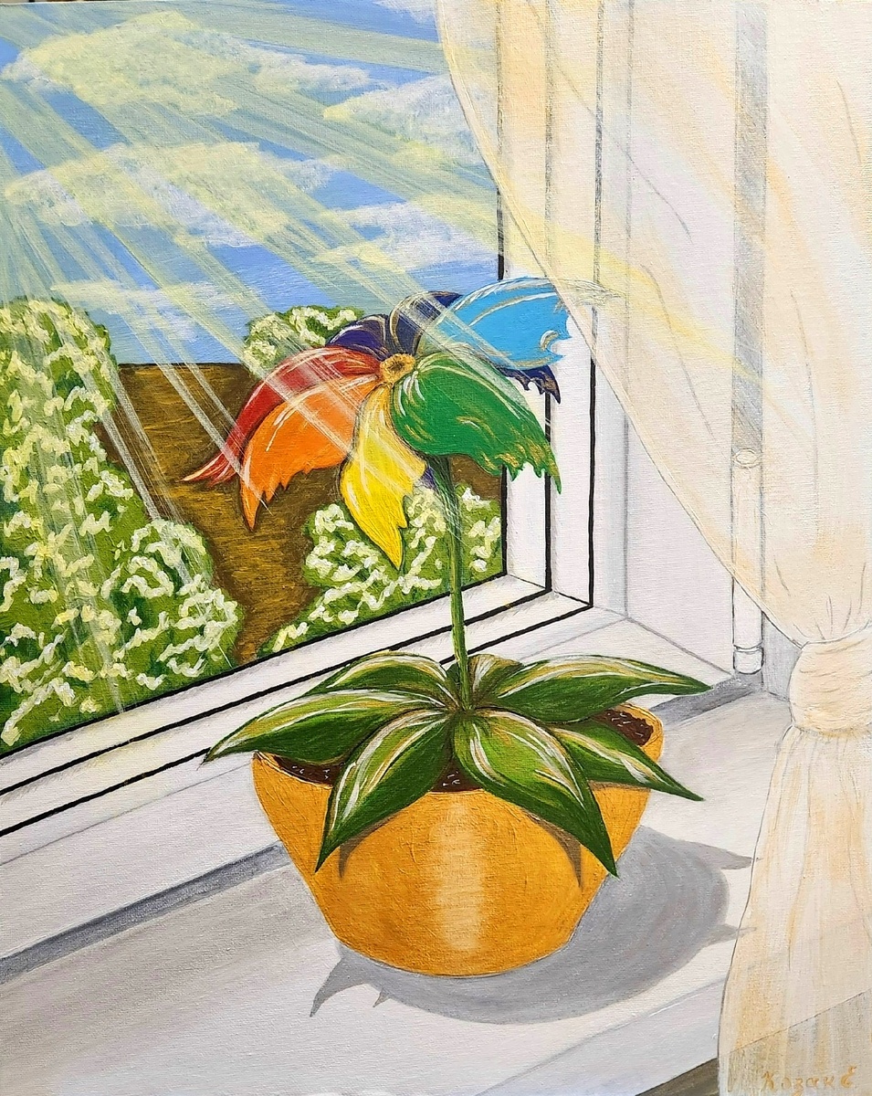 Рисунок авторский. Писала картину к этому стихотворению. Холст, акрил.