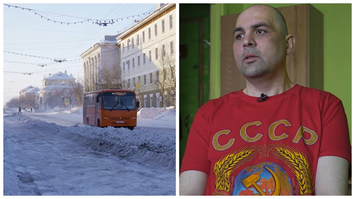 Дмитрий Хилковский переехал в Воркуту из Самары. Его майка очень символична. Ощущение, что Воркута - заповедник советской жизни