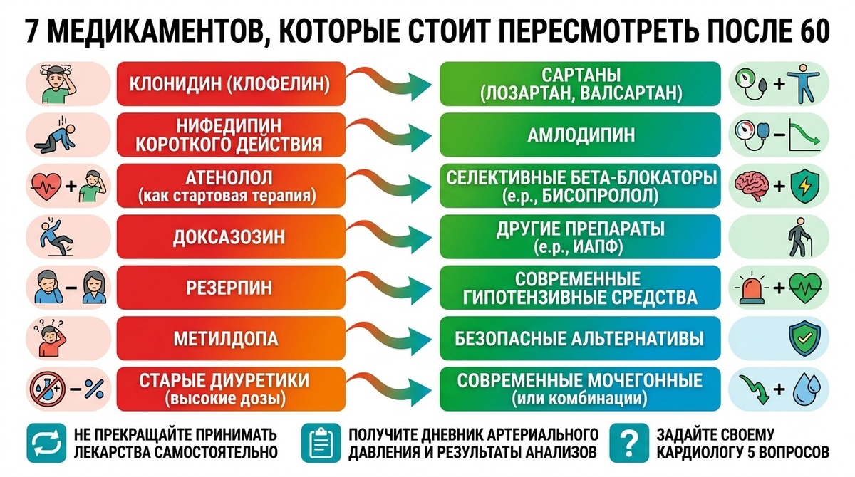 до индивидуально переносимого значения с минимальным риском падений