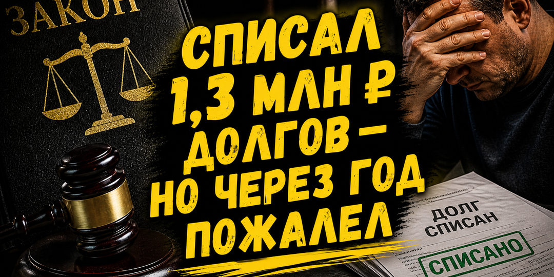 Списал 1,3 млн ₽ долгов — но через год пожалел. Вот почему