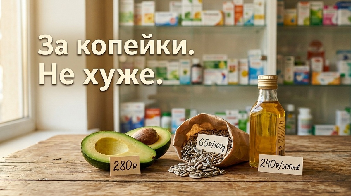 Авокадо стоит как полдня работы: 300 рублей за штуку.
Но полезные жиры, за которые его хвалят, вы можете получить из продуктов за 12 рублей.