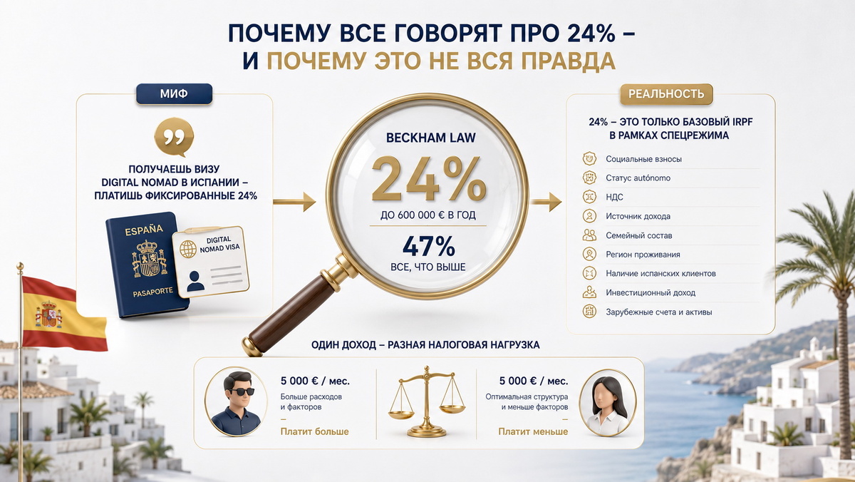 Сколько налогов реально платит Digital Nomad в Испании в 2026 году