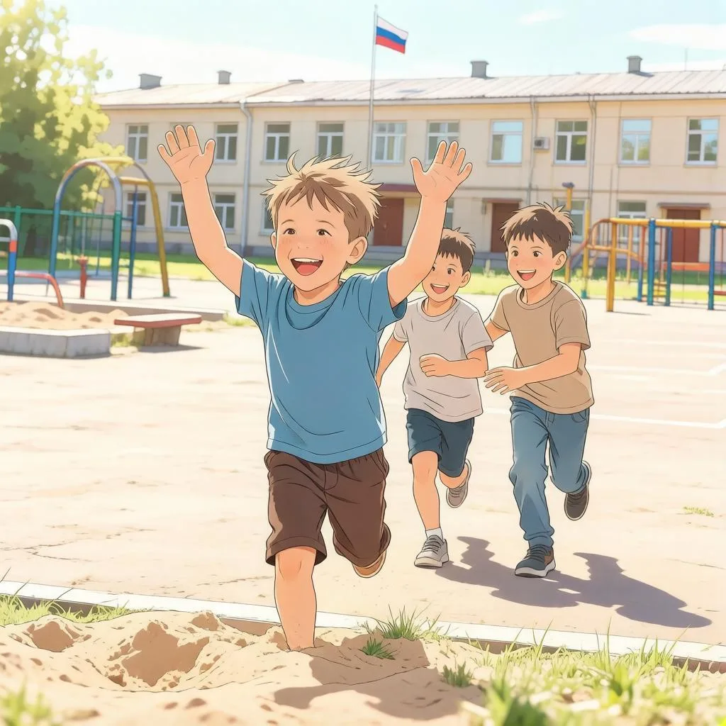 Играть с друзьями во дворе — это так здорово и весело!