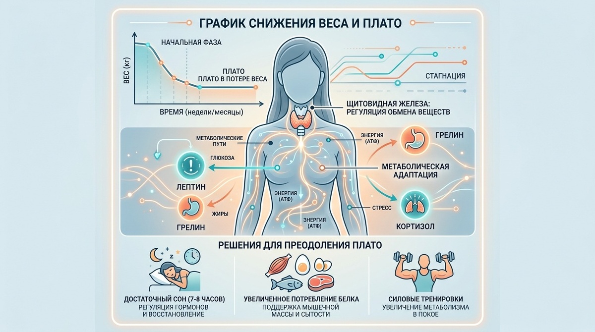 Иногда дело не только в физиологии похудения. Иногда плато сигнализирует о состоянии, которое требует внимания врача.