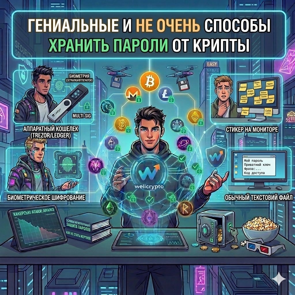 Гениальные и не очень способы хранить пароли от крипты
