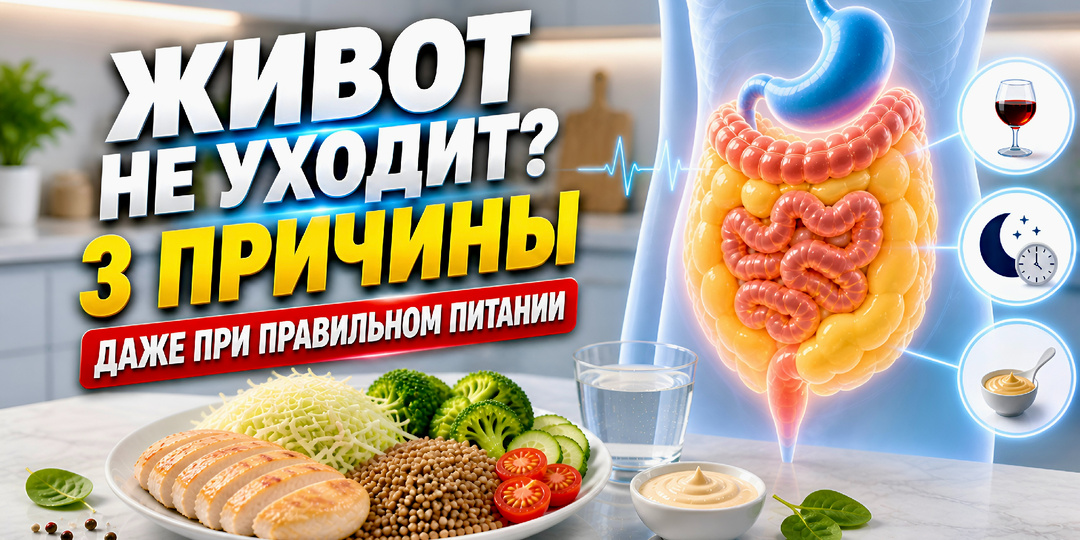 3 причины, почему живот не уходит даже при правильном питании